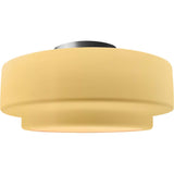 Muted Yellow Brushed Nickel Ceramic Small Tier Semi-Flush by Justice Design