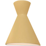 Muted Yellow Ceramic Retro Led Wall Sconce-Open Top and Bottom by Justice Design