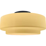 Muted Yellow Matte Black Ceramic Small Tier Semi-Flush by Justice Design