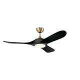 Mylo Ceiling Fan 52" in Champagne Bronze | Jet Black