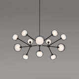 Nabila Chandelier By Tooy, Finish: Matte Black Black Chrome, Size: Medium