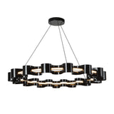 Nami Chandelier Gloass Black By Kuzco With Light