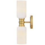 Naomi Wall Sconce Lacquered Brass Cased Opal By Lark Living - Side View2