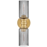 Naomi Wall Sconce Lacquered Brass Smoked By Lark Living - Front View