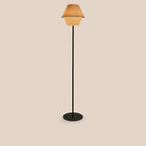 Natural Beech Black Metal Hotel Floor Lamp by LZF