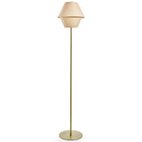Natural Beech Gold Metal Hotel Floor Lamp by LZF