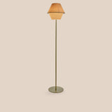 Natural Beech Gold Metal Hotel Floor Lamp by LZF