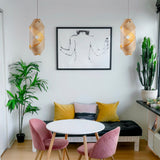 Natural Mini Kokon Pendant Light by Traum in Living Room
