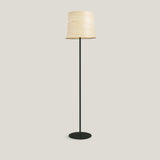 Natural White Large Black Metal Zeta Floor Lamp by LZF