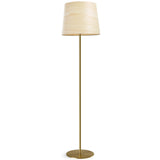 Natural White Large Gold Metal Zeta Floor Lamp by LZF