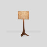 Nauta Table Lamp by Cerno in Brushed Brass with a Walnut body and Burlap shade