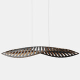 Navicula Pendant Light Black 1 Side Outside Bamboo Medium By David Trubridge