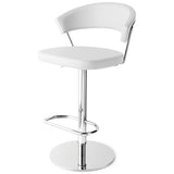 NEW YORK ADJUSTABLE SWIVEL BAR STOOL BY CONNUBIA ,SEAT COLOR: OPTIC WHITE, FRAME FINISH: CHROMED, | CASA DI LUCE LIGHTING