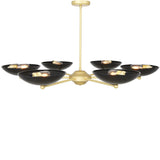 Newbury Chandelier - Matt Black and Satin Brass