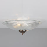 Nicosa Shallow Halophane Light - Antique Brass