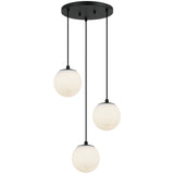 Nikini 3 Light Suspension Matte Black By Matteo