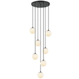 Nikini 7 Light Suspension Matte Black By Matteo