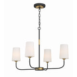 Niles Chandelier 29'' Black Forged + Modern Gold