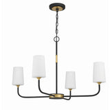 Niles Chandelier 34'' Black Forged + Modern Gold