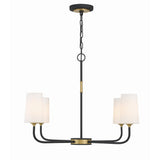 Niles Chandelier 34'' Black Forged + Modern Gold