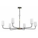Niles Linear Chandelier 54'' Black Forged + Modern Gold