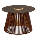 Nit Outdoor Portable Table Lamp Stone Top Brown Synthetic Fiber Small By Bover