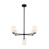 Nola Chandelier Black Glosy Opal By Kuzco With Light