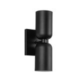 Nola Double Wall Sconce Black By Kuzco Side View