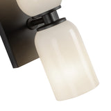 Nola Double Wall Sconce Black Glossy Opal Glass By Kuzco Detailed View