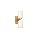 Nola Double Wall Sconce By Kuzco, Finish: Brushed Gold / Glossy Opal Glass, , | Casa Di Luce Lighting