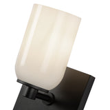 Nola Single Wall Sconce Black Glossy Opal Glass By Kuzco Detailed View