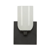 Nola Single Wall Sconce Black Glossy Opal Glass By Kuzco