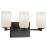 Nola Vanity Light Black Glossy Opal Glass By Kuzco - Side View