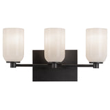 Nola Vanity Light Black Glossy Opal Glass By Kuzco