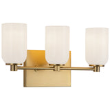 Nola Vanity Light Brushed Gold Glossy Opal Glass By Kuzco - Side View