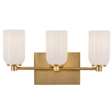 Nola Vanity Light Brushed Gold Glossy Opal Glass By Kuzco