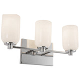 Nola Vanity Light Chrome Glossy Opal Glass By Kuzco - Side View1