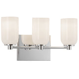 Nola Vanity Light Chrome Glossy Opal Glass By Kuzco - Side View