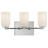 Nola Vanity Light Chrome Glossy Opal Glass By Kuzco