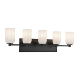 Nola Wall Sconce Black Glossy Opal Glass By Kuzco Side View
