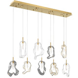 Norah Linear Chandelier Gold By Eurofase Side View
