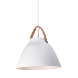 Nordic One Light Pendant By Maxim Lighting Tan Leather White