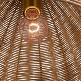 Norman Pendant Large Satin Brass Blonde Rattan By Visual Comfort Studio - Detailed View1