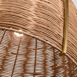 Norman Pendant Large Satin Brass Blonde Rattan By Visual Comfort Studio - Detailed View2