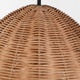 Norman Pendant Large Satin Brass Blonde Rattan By Visual Comfort Studio - Detailed View3