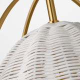 Norman Pendant Large Satin Brass Chalk Wicker By Visual Comfort Studio - Detailed View1