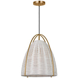 Norman Pendant Large Satin Brass Chalk Wicker By Visual Comfort Studio