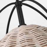 Norman Pendant Medium Midnight Black Ash Wicker By Visual Comfort Studio - Detailed View2