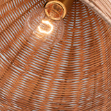 Norman Pendant Medium Satin Brass Blond Rattan By Visual Comfort Studio - Detailed View