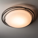 Nova LED Flush Mount Small detail in Oil Rubbed Bronze, by Hubbardton Forge